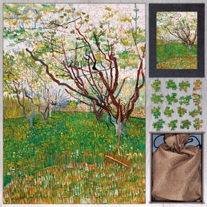 The Flowering Orchard Wooden Jigsaw Puzzle By Vincent van Gogh. Wooden Jigsaw Puzzle For Adults - 35, 108, 250, 500, 750 or 1000 pieces.