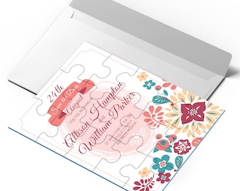 Invitation Jigsaw Puzzles - Printed WITH YOUR DESIGN! Make Unique Invitations for Birthdays, Weddings, Events or any other special Occasion.