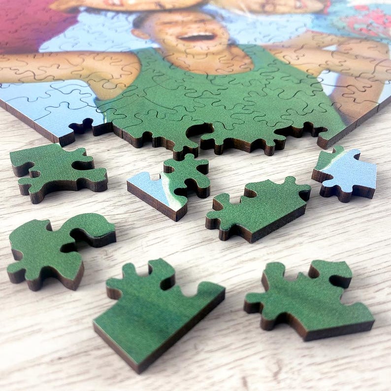 Transform your cherished memories into a unique wooden jigsaw puzzle! Made from high-quality wood, this personalized puzzle is a meaningful and fun gift for birthdays, anniversaries, or Christmas.