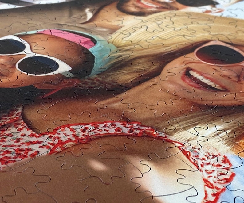 Custom photo jigsaw puzzle made from wood, a creative and meaningful way to turn cherished memories into a fun activity. Perfect gift for family, friends, or loved ones on any celebration.