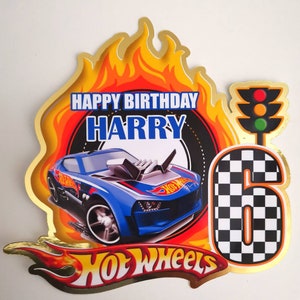 Hotwheels Theme Personalised Birthday Cake Topper Unofficial