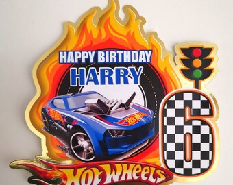 Hotwheels Theme Personalised Birthday Cake Topper Unofficial