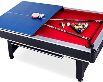 Rack Scorpius 7-Foot Billiard/Pool and Table Tennis Multi Game Table