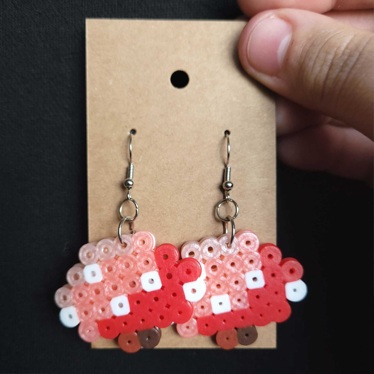 Minecraft Design Perler Bead Earrings Minecraft Mushroom Etsy