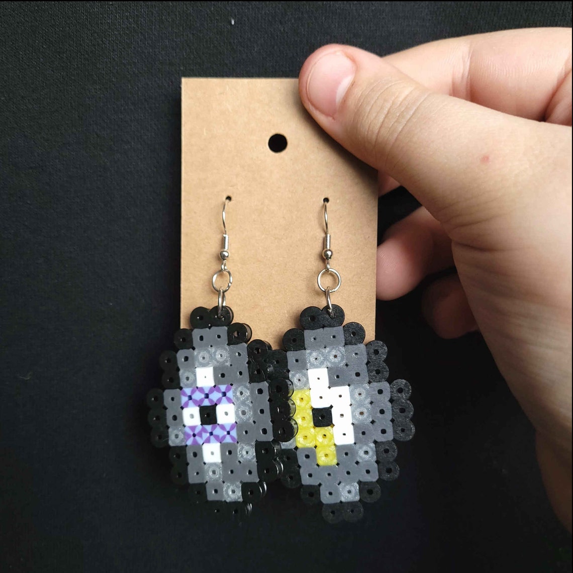 Minecraft Design Perler Bead Earrings Minecraft Music Disk Etsy