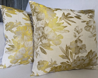 ASHLEY WILDE DESIGNER CHINZ FLOWERS COTTON NATURAL 16" Cushion Cover ASHLEY WILDE DESIGNER CHINZ FLOWERS COTTON NATURAL 16" Cushion Cover