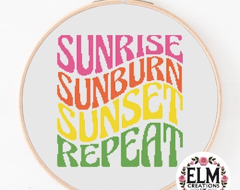 Summer Themed Cross Stitch Chart | PDF Pattern | Beach, Sun, and Fun Cross Stitch | Instant Digital Download