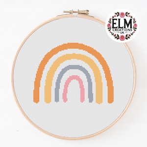 Rainbow Cross Stitch Chart - PDF Download | Colourful Cross Stitch Pattern | Instant Digital Download