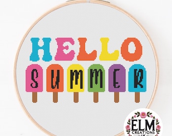 Summer Themed Cross Stitch Chart | PDF Pattern | Beach, Sun, and Fun Cross Stitch | Instant Digital Download