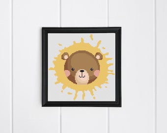 Cute Bear Cross Stitch Pattern / Digital PDF Pattern / Instant Download