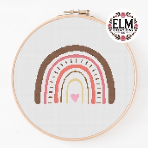Rainbow Cross Stitch Chart - PDF Download | Colourful Cross Stitch Pattern | Instant Digital Download