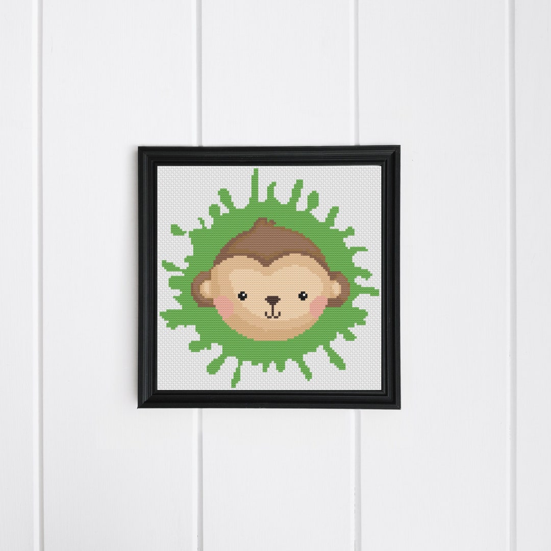 Cute Monkey Cross Stitch Pattern / Digital PDF Pattern / Instant ...