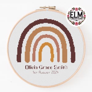 Personalised Rainbow Cross Stitch Chart - PDF Download | Colourful Cross Stitch Pattern | Personalised Digital Download