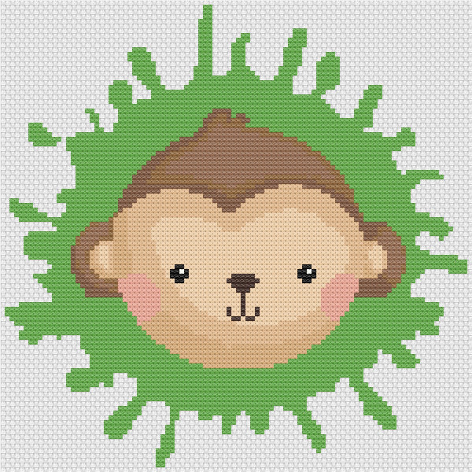 Cute Monkey Cross Stitch Pattern / Digital PDF Pattern / Instant ...