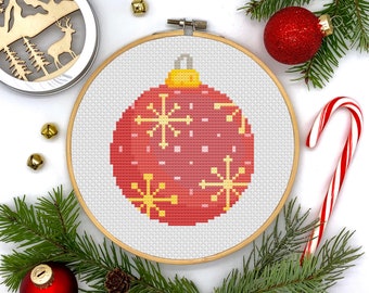 Pallina di Natale / Ornamento Schema punto croce / Download PDF digitale / Download istantaneo