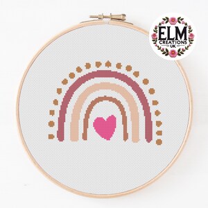 Rainbow Cross Stitch Chart - PDF Download | Colourful Cross Stitch Pattern | Instant Digital Download