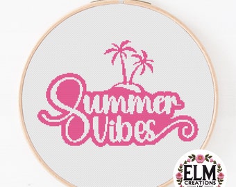 Summer Themed Cross Stitch Chart | PDF Pattern | Beach, Sun, and Fun Cross Stitch | Instant Digital Download