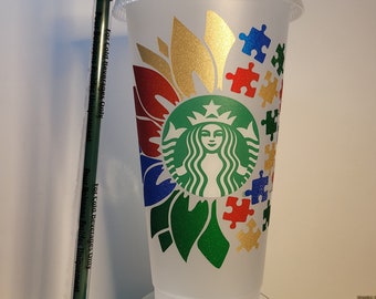 Autism Awareness Starbucks Hot Cup | Personalized Reusable Tumbler - Etsy