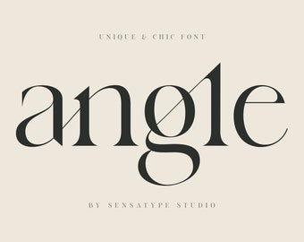 angle - unique & chic font, Canva Font, Modern Font, Procreate Font, Invitation Font, Wedding Font, Retro Font, branding font, logo font