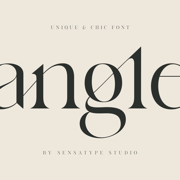 angle - unique & chic font, Canva Font, Modern Font, Procreate Font, Invitation Font, Wedding Font, Retro Font, branding font, logo font