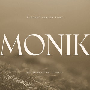 Monik - Fuente elegante y con clase, fuente de ligadura elegante, fuente Canva, fuente moderna, fuente Procreate, fuente retro, fuente boho, fuente de marca, fuente de logotipo
