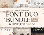 6-in-1 Font Duo Bundle – Serif & Script Fonts (Digital Design)