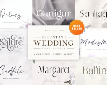 Wedding Font Bundle 24 in 1 — wedding font, commercial use, cursive font, calligraphy font, script font, cricut font, invitation, wedding