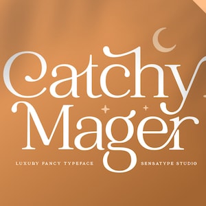 Catchy Mager - Fancy Ligature Font, Canva Font, Modern Font, Procreate Font, Retro Font, boho font, branding font, groovy font, logo font