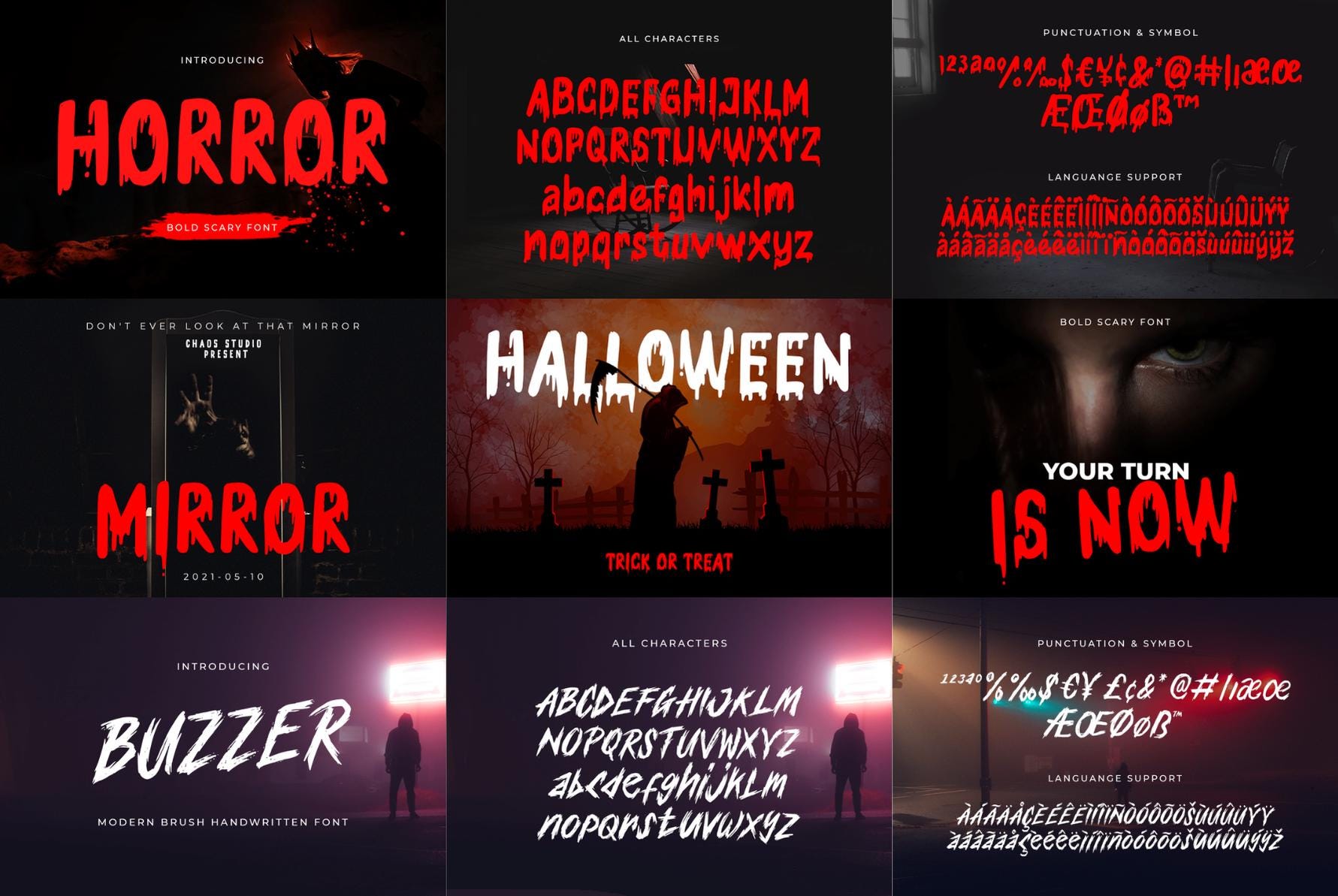 Ultimate Halloween Font Bundle 11 in 1 | Spooky Brush Script & Playful ...
