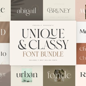 11 in 1 Unique & Classy Modern Font Bundle - Font Bundle, Elegant Font, Luxury Font, Logo Font, Wedding Font, Canva Font