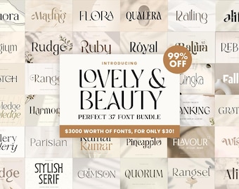 Beauty Font Bundle - 37 Elegant, Luxury & Logo Fonts