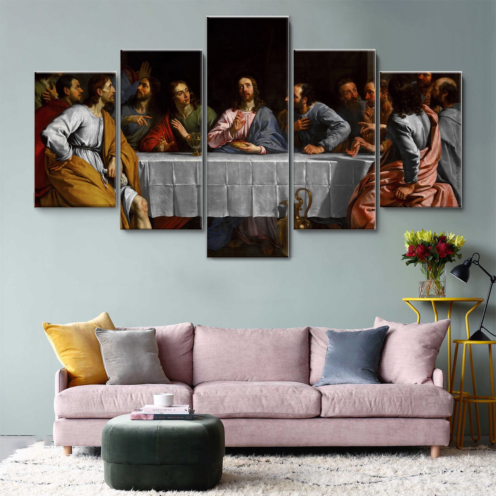 JESUS LAST SUPPER 5 Panel CANVAS ART WALL ART BRAND NEW JESUS LAST SUPPER 5 Panel CANVAS ART WALL ART BRAND NEW