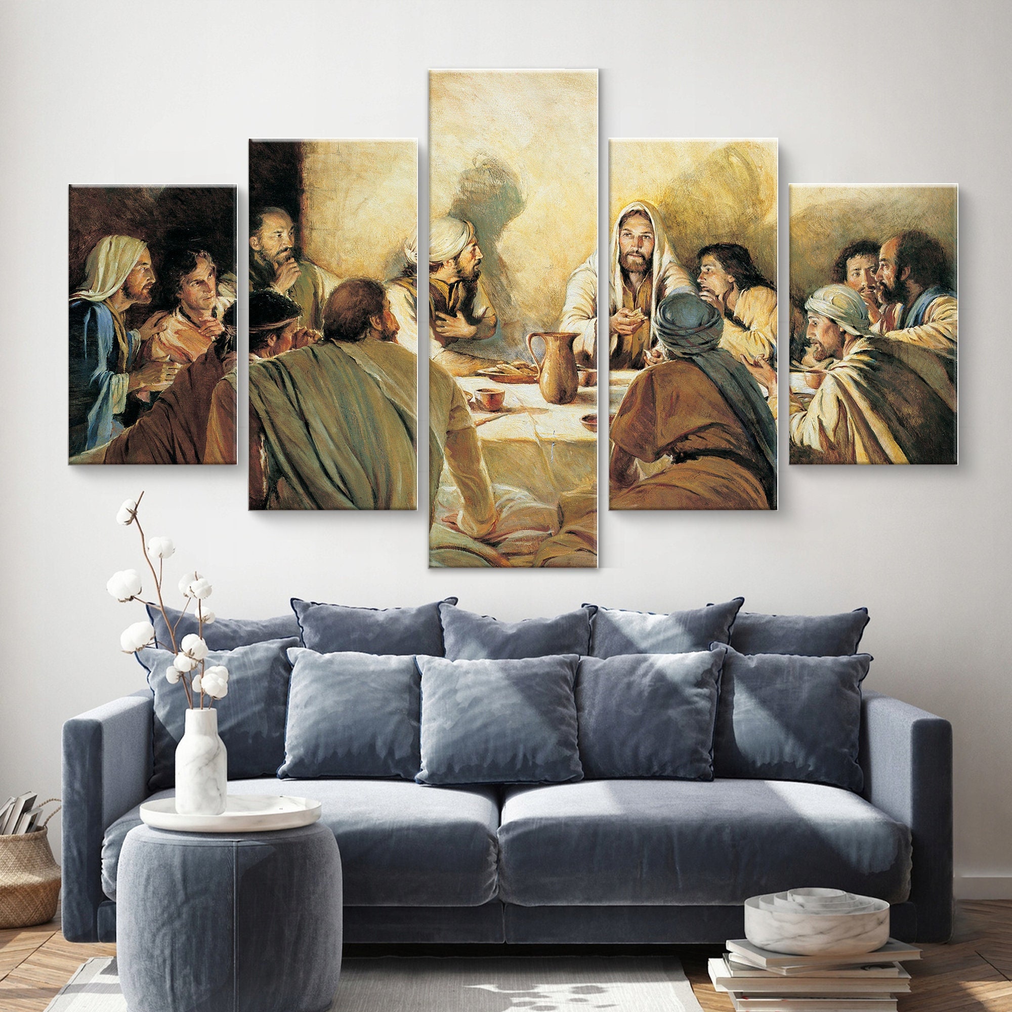 JESUS LAST SUPPER 5 Panel CANVAS ART WALL ART BRAND NEW JESUS LAST SUPPER 5 Panel CANVAS ART WALL ART BRAND NEW