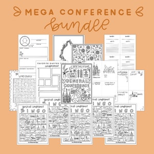 MEGA Fall General Conference Bundle - Digital Download, Conference Journal, Coloring Pages, Bingo, Conference Printable Activity Sheets