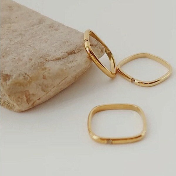 Round Square Ring - Etsy