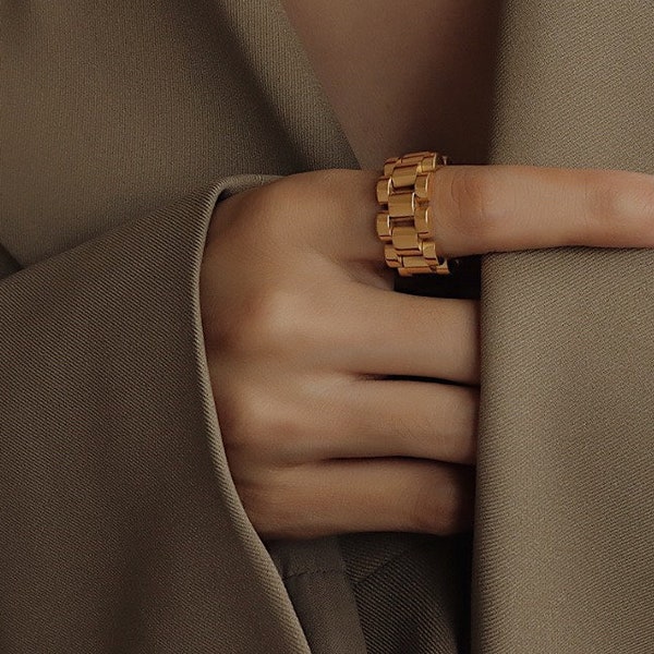 Gold Watch Ring Etsy