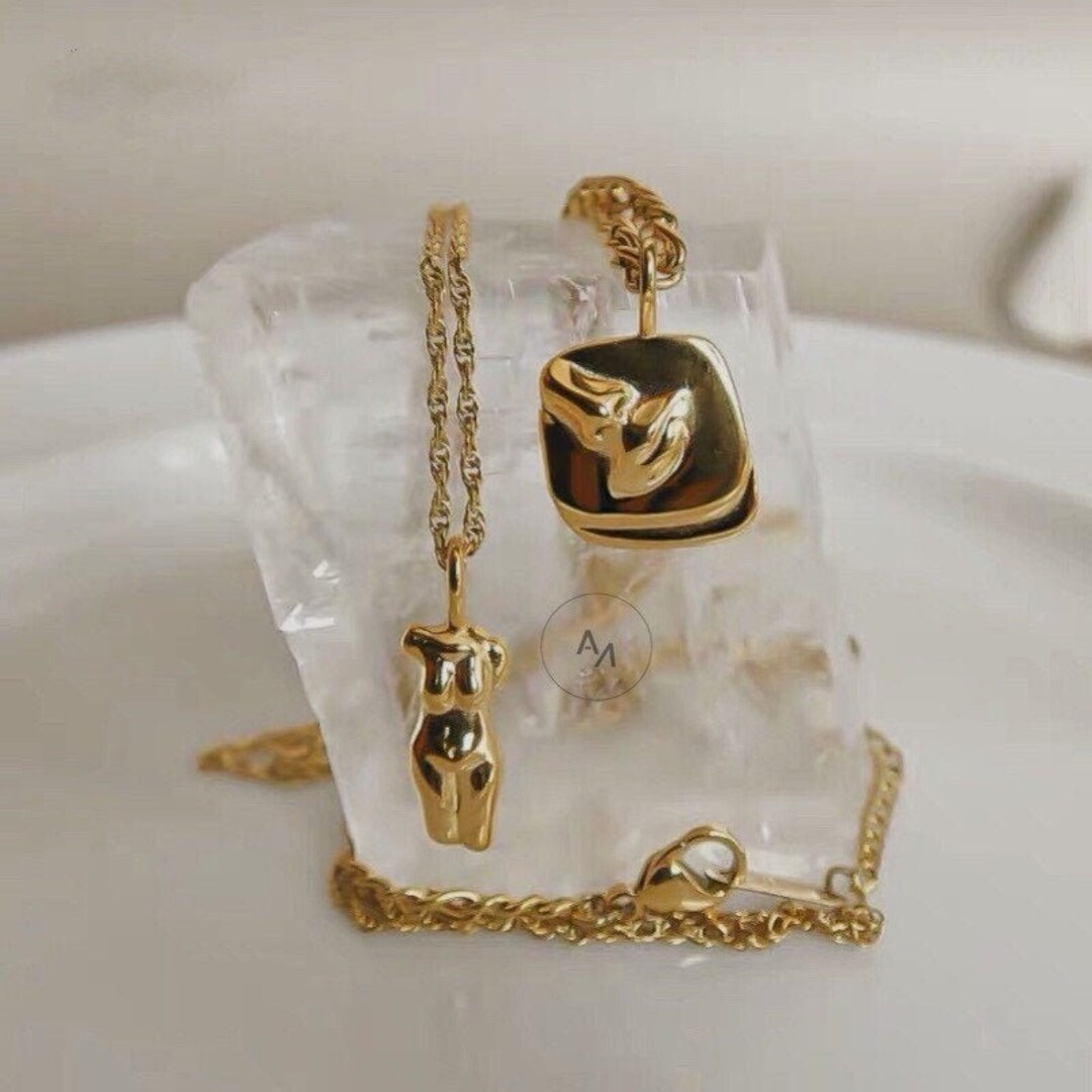 Gold Body Necklace Female Body Pendant Necklace Picasso Face Etsy