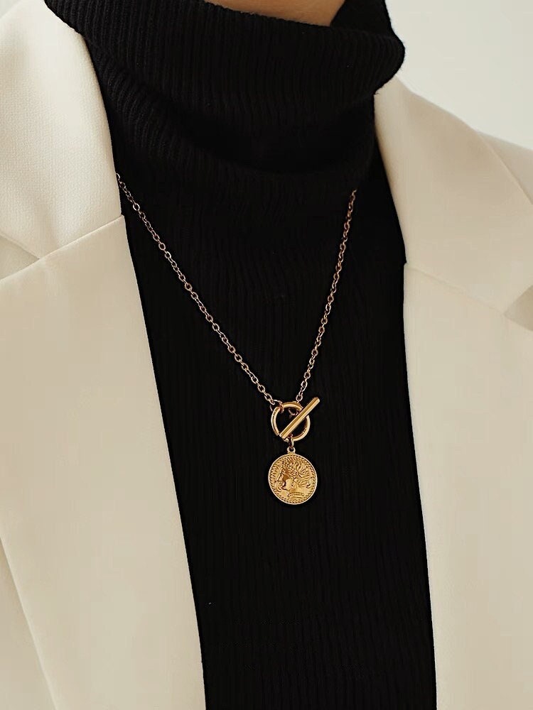 Answer Toggle Front Coin Necklace