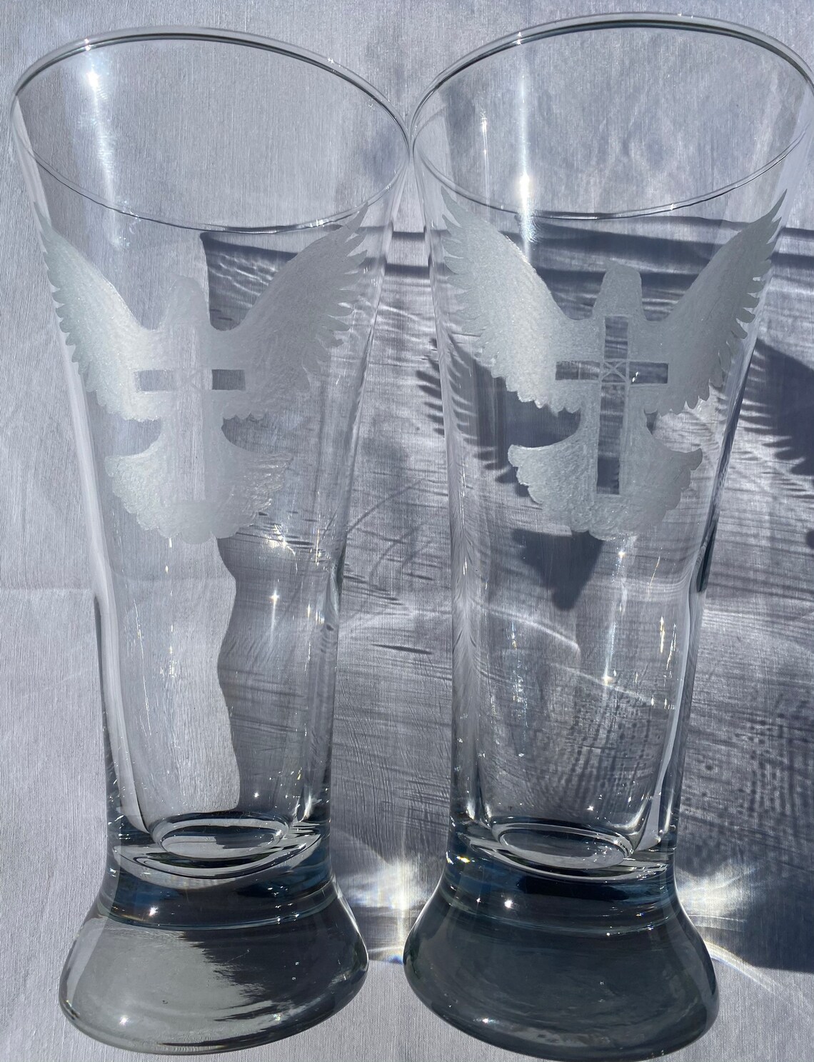 Handetched Holy Spirit Pilsner Glasses Etsy