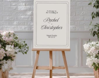 Wedding Welcome Sign - Editable Reception Poster, Simple Elegant, DIY Printable Template (Digital Download)