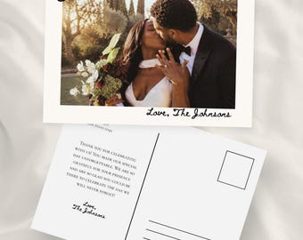 Wedding Postcard - Thank You Card, Greetings from the Newlyweds, DIY Editable Template (Digital Download)