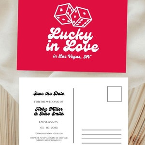 Save the Date Postkarte - Personalisierbar, Hochzeit in Las Vegas NY, DIY bearbeitbare benutzerdefinierte Vorlage