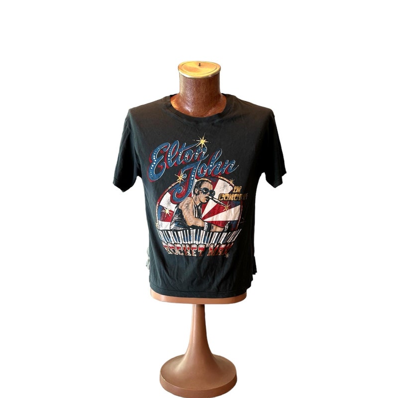 Elton John Rocketman T-Shirt - Official Black Men's Tee With Piano Logo, 100% Cotton, Size L - View #2