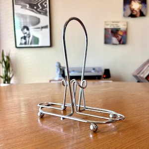 Mid-Century Modern Chrome Wire Napkin Holder – Atomic Style Tabletop Organizer