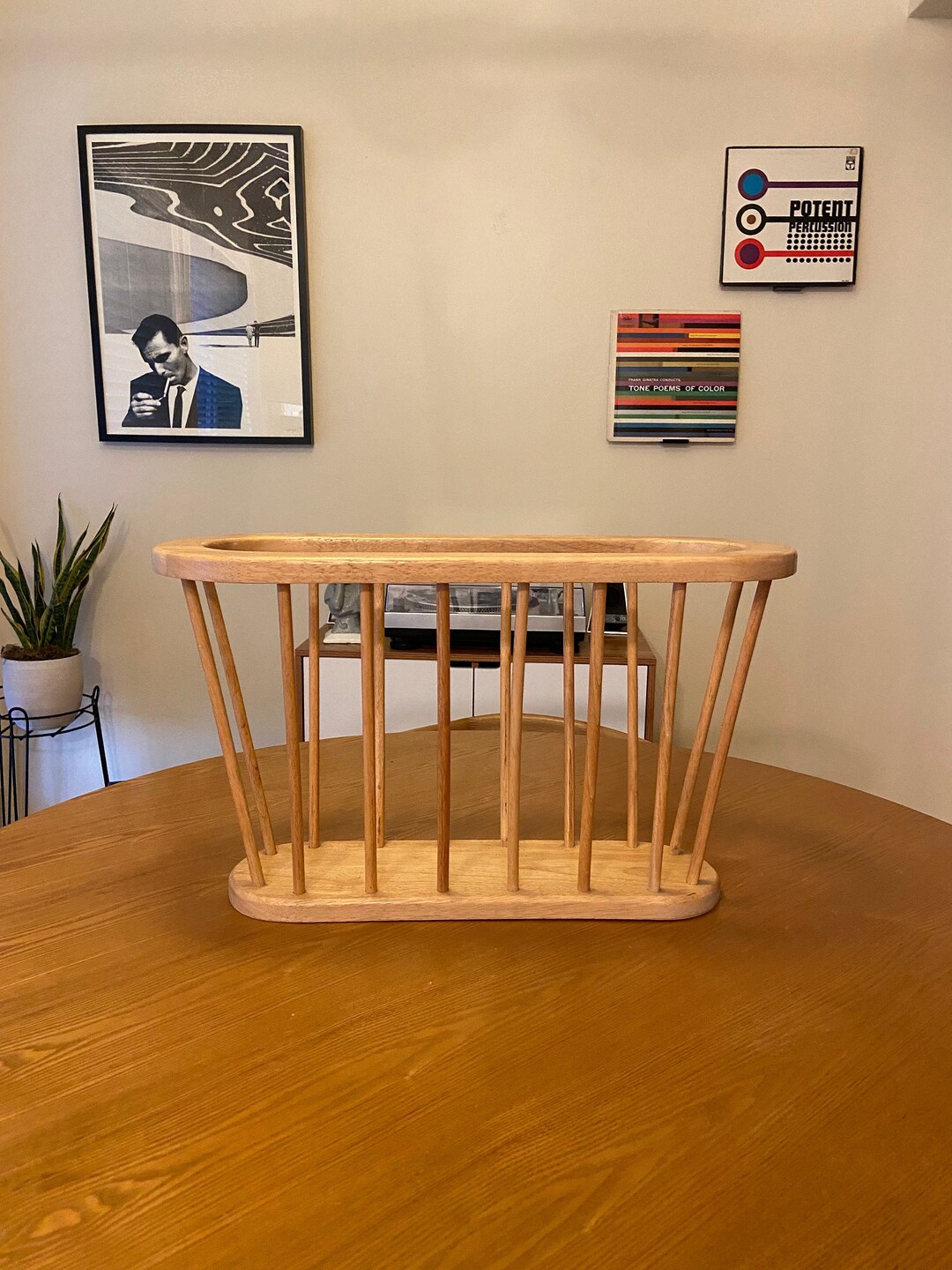 Mid Century Modern Arthur Umanoff-style Blond Spindle Magazine Rack ...