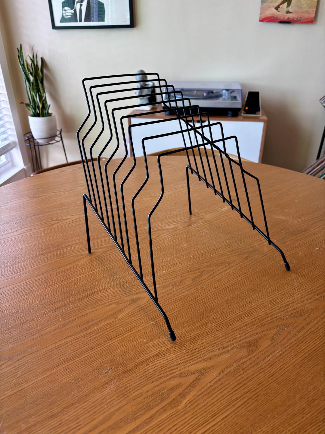 Vintage Black Wire Vinyl Record Holder – Mid-century Modern LP Rack ...