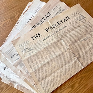 5 Antique Issues of The Wesleyan Newspaper from 1923-1924 (Kansas Wesleyan University)