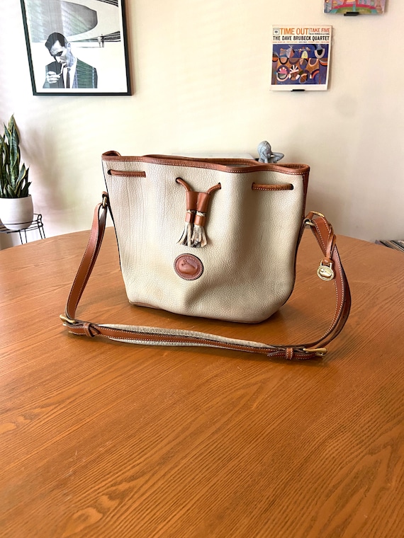 Vintage Dooney & Bourke Tan and Brown Purse with T