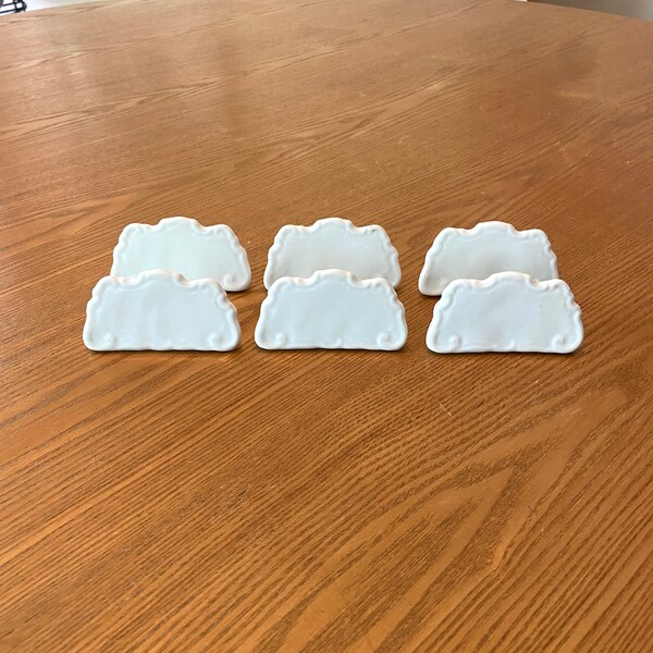 Set of 6 Porcelain Standing Place Markers