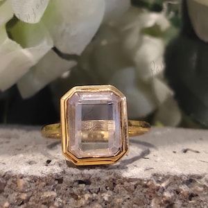 Bezel Set Emerald Portrait Cut Engagement Ring 18K Yellow Gold Solitaire Wedding Ring Fancy Cut Diamond Ring Anniversary Gift For Women&#39;s